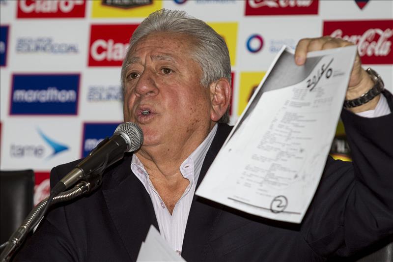Arresto domiciliario para el presidente de la Federación de Fútbol de Ecuador