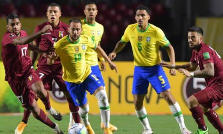 Brasil venezuela 1 450x270 - Brasil, Uruguay y Chile suman sendos triunfos