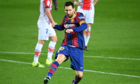 Messi 450x270 - Barcelona destrozó al Alavés 5-0 y está en la segunda posición en LaLiga
