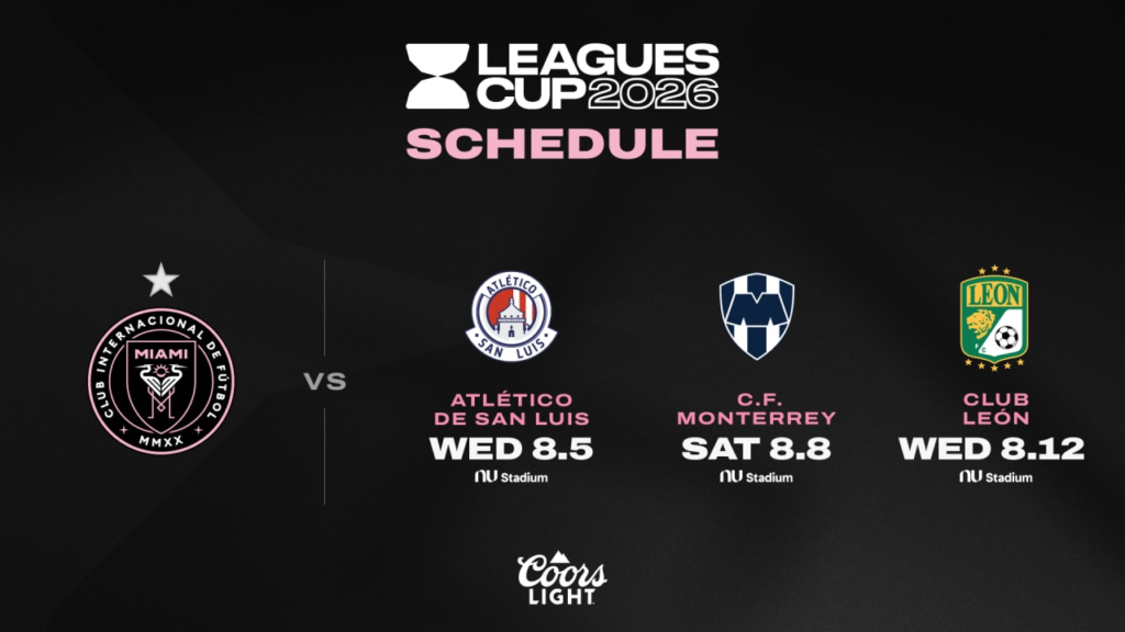 Who is Inter Miami facing in the 2026 Leagues Cup?